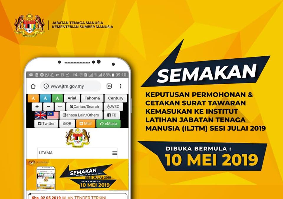 Portal Rasmi Institut Latihan Perindustrian Kuala Lumpur Semakan Keputusan Permohonan Dan Cetakan Surat Tawaran Kemasukan